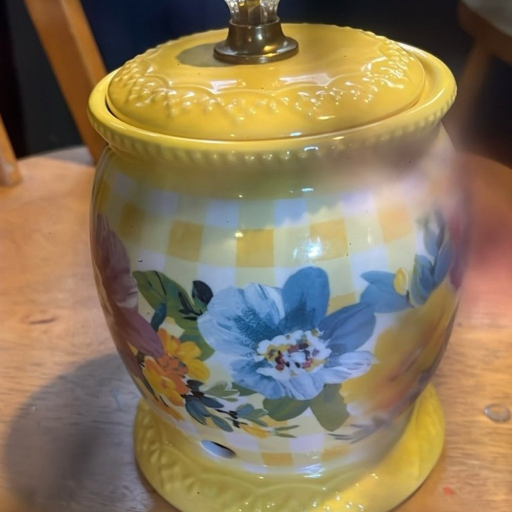 The Pioneer Woman Yellow Floral Ceramic Jar